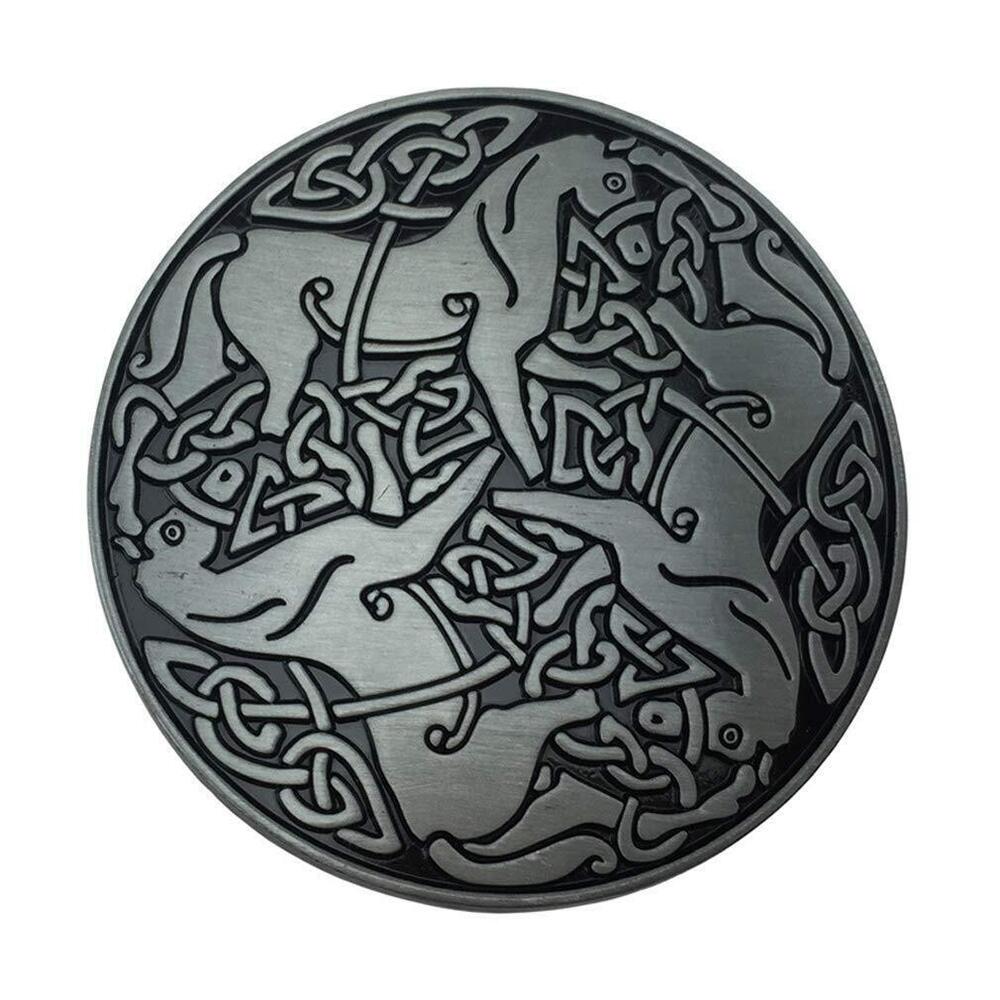 9346 DT Nordic Viking Celtic Cross Belt Buckle, Punk Celtic Knot Western